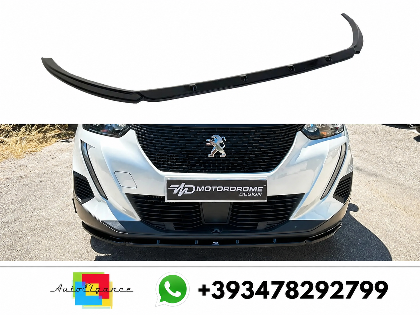 💕Splitter ANTERIORE Peugeot 2008 Mk2 Nero LUCIDO💕