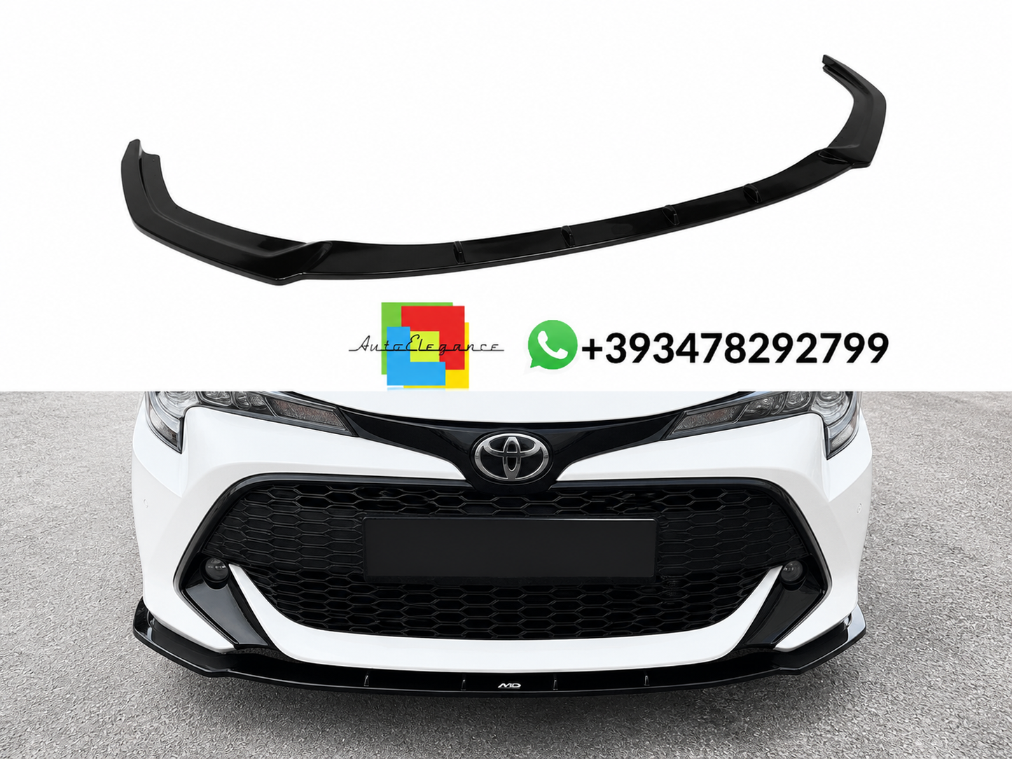 💕SPLITTER ANTERIORE Toyota Corolla Mk12 Hatchback/Touring Sports NERO LUCIDO💕