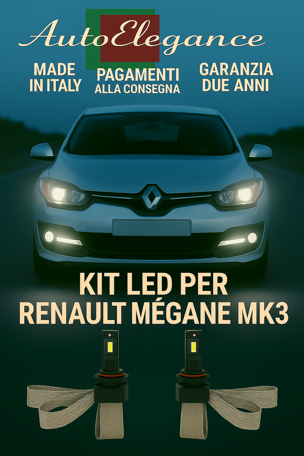 🔥KIT LED H7 6000K Abbaglianti per RENAULT MEGANE MK3 | Bianco CANBUS🔥