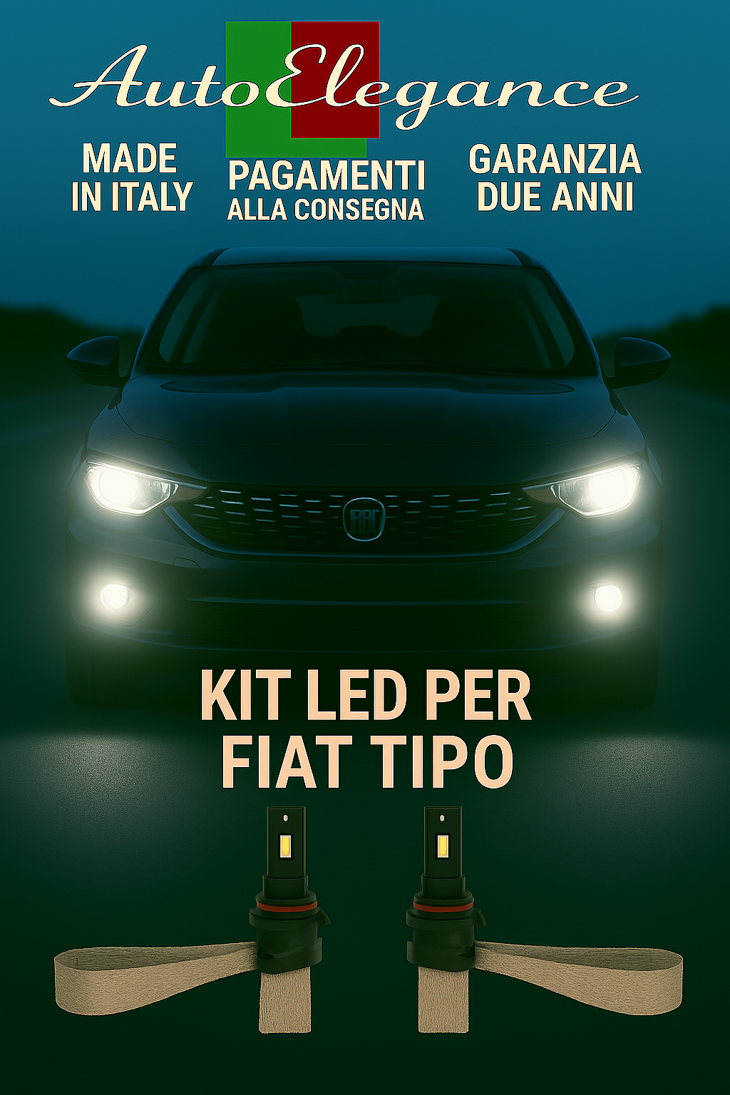 🔥KIT LED H7 6000K Abbaglianti per FIAT TIPO | Bianco CANBUS🔥