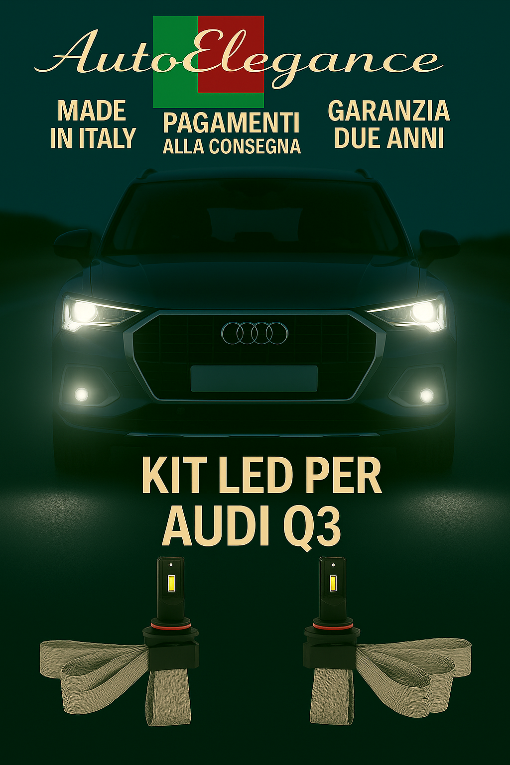 🔥KIT LED H7 6000K Abbaglianti per AUDI Q3 | Bianco CANBUS🔥