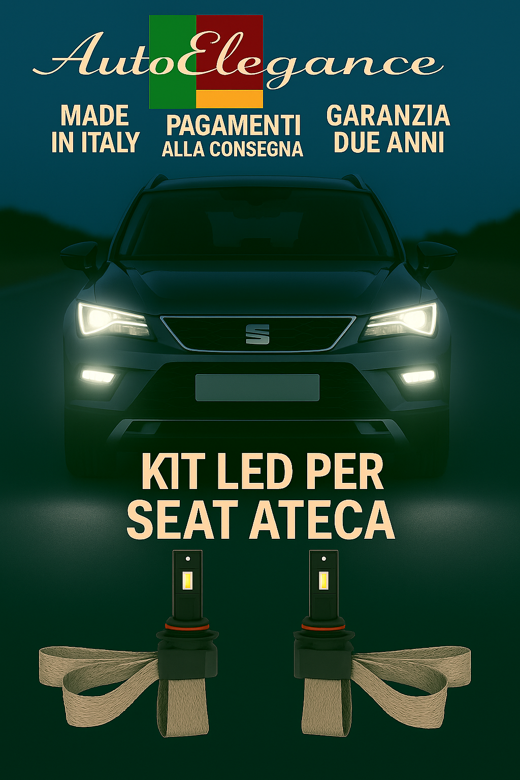 🔥KIT LED H7 6000K Abbaglianti per SEAT ATECA | Bianco CANBUS🔥