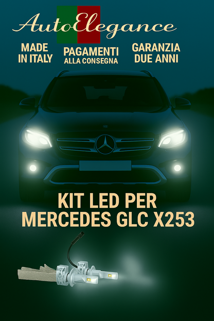 🔥KIT LED H7 6000K Abbaglianti per MERCEDES GLC X253 | Bianco CANBUS🔥