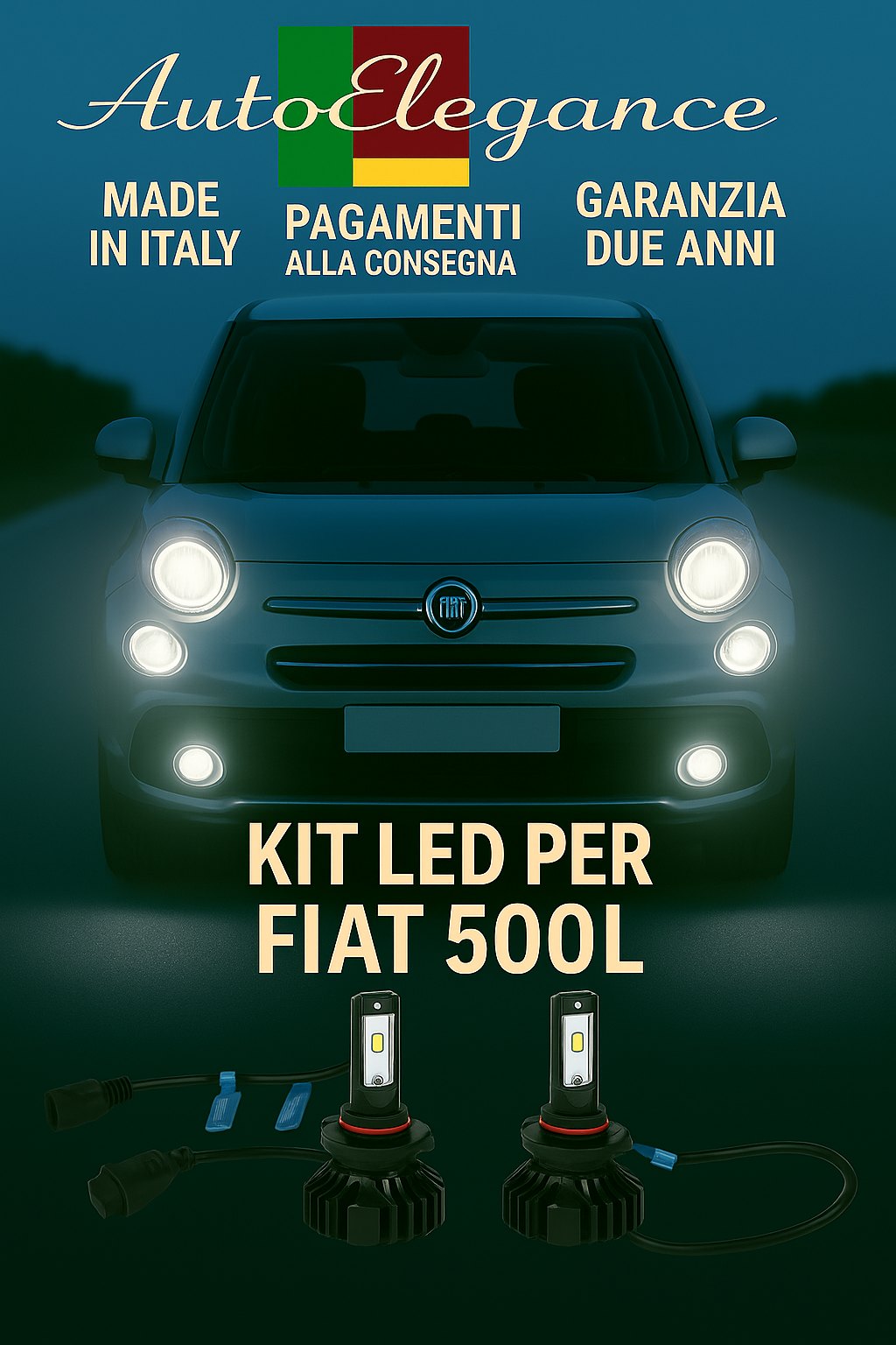 🔥KIT LED H7 6000K Abbaglianti per FIAT 500L | Bianco CANBUS🔥