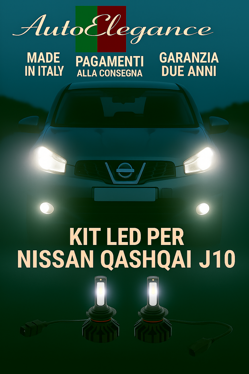 🔥KIT LED H7 6000K Abbaglianti per NISSAN QASHQAI J10 | Bianco CANBUS🔥