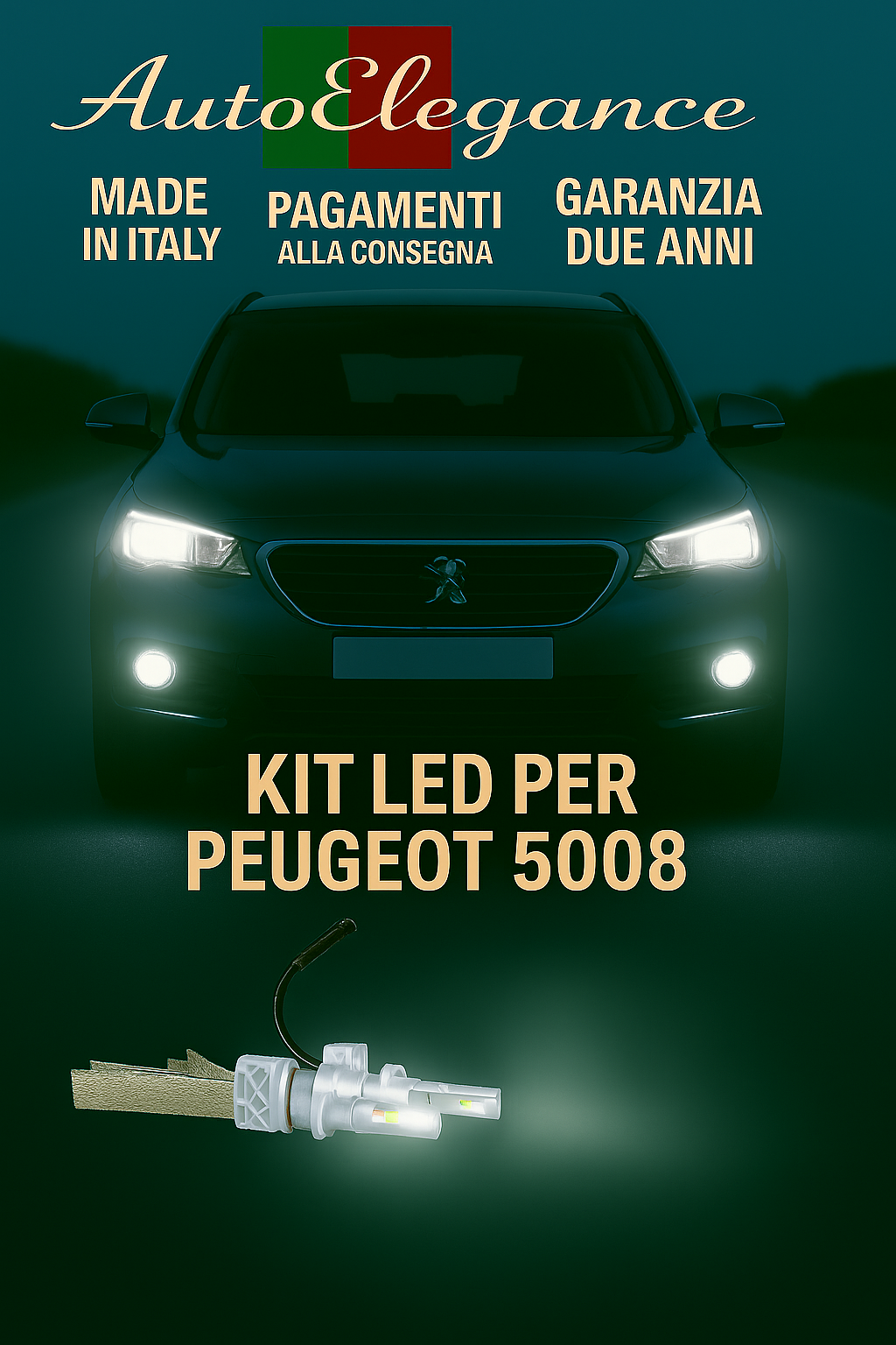 🔥KIT LED H7 6000K Abbaglianti per PEUGEOT 5008 | Bianco CANBUS🔥