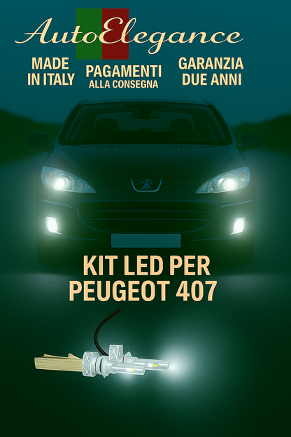 🔥KIT LED H7 6500K Abbaglianti per PEUGEOT 407 | Bianco CANBUS 🔥