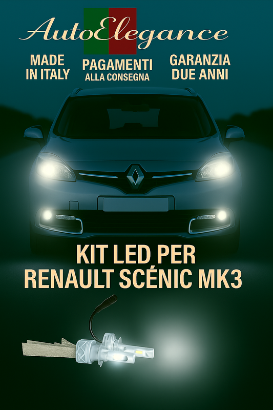 🔥KIT LED H7 6500K Abbaglianti per Renault Scénic MK3 | Bianco CANBUS 🔥