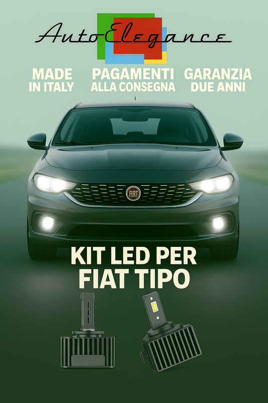 💕 KIT LED D5S 6000K Fiat Tipo Anabbaglianti + Fendinebbia | Bianco Ghiaccio 💕