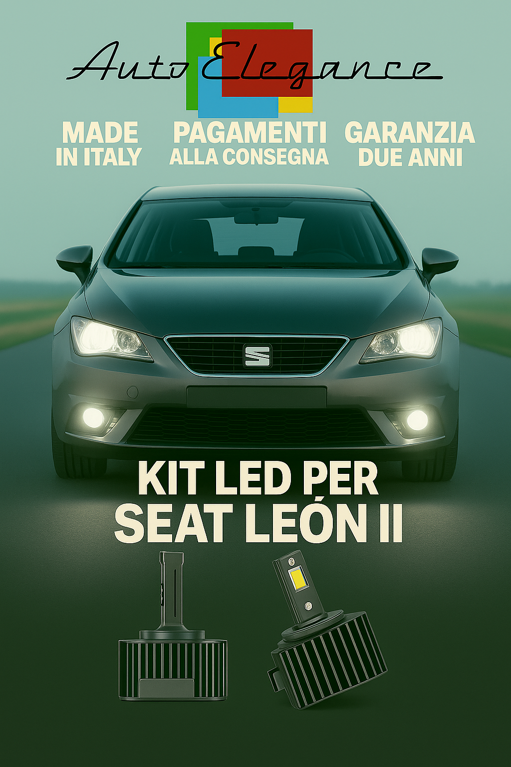 💕 KIT LED D1S 6000K SEAT Leon II Anabbaglianti + Fendinebbia 2005–2012 💕