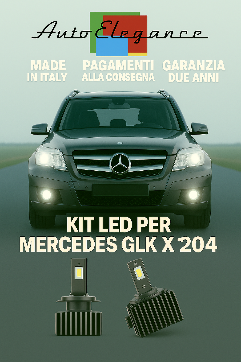 💕 KIT LED D1S 6000K Mercedes GLK X204 Anabbaglianti + Fendinebbia Bianco 💕