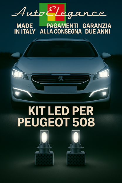 🔥KIT LED D1S 6000K Anabbaglianti + Fendinebbia per Peugeot 508  Bianco CANBUS🔥