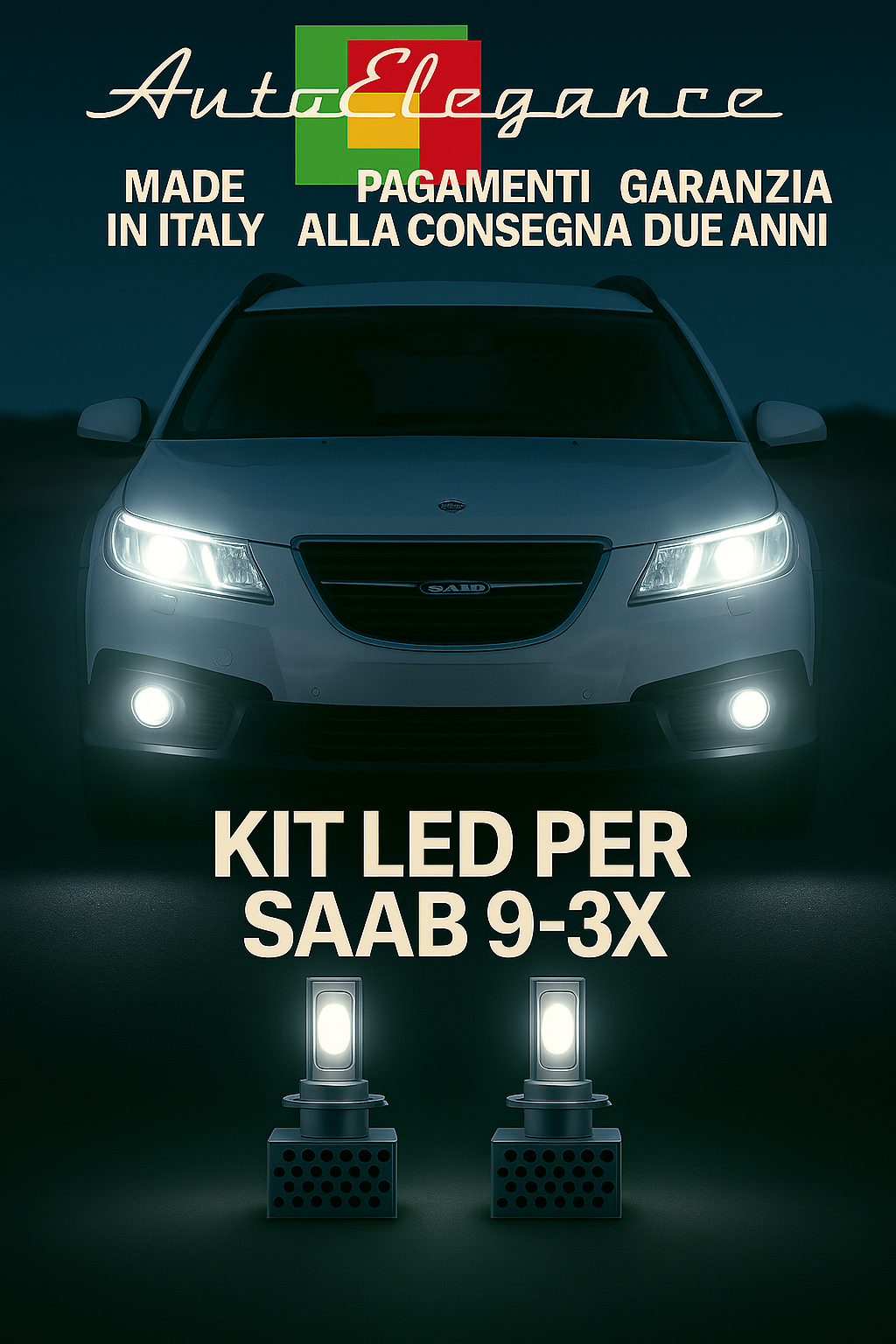 🔥KIT LED D1S 6000K Anabbaglianti + Fendinebbia per SAAB 9-3X | Bianco CANBUS🔥