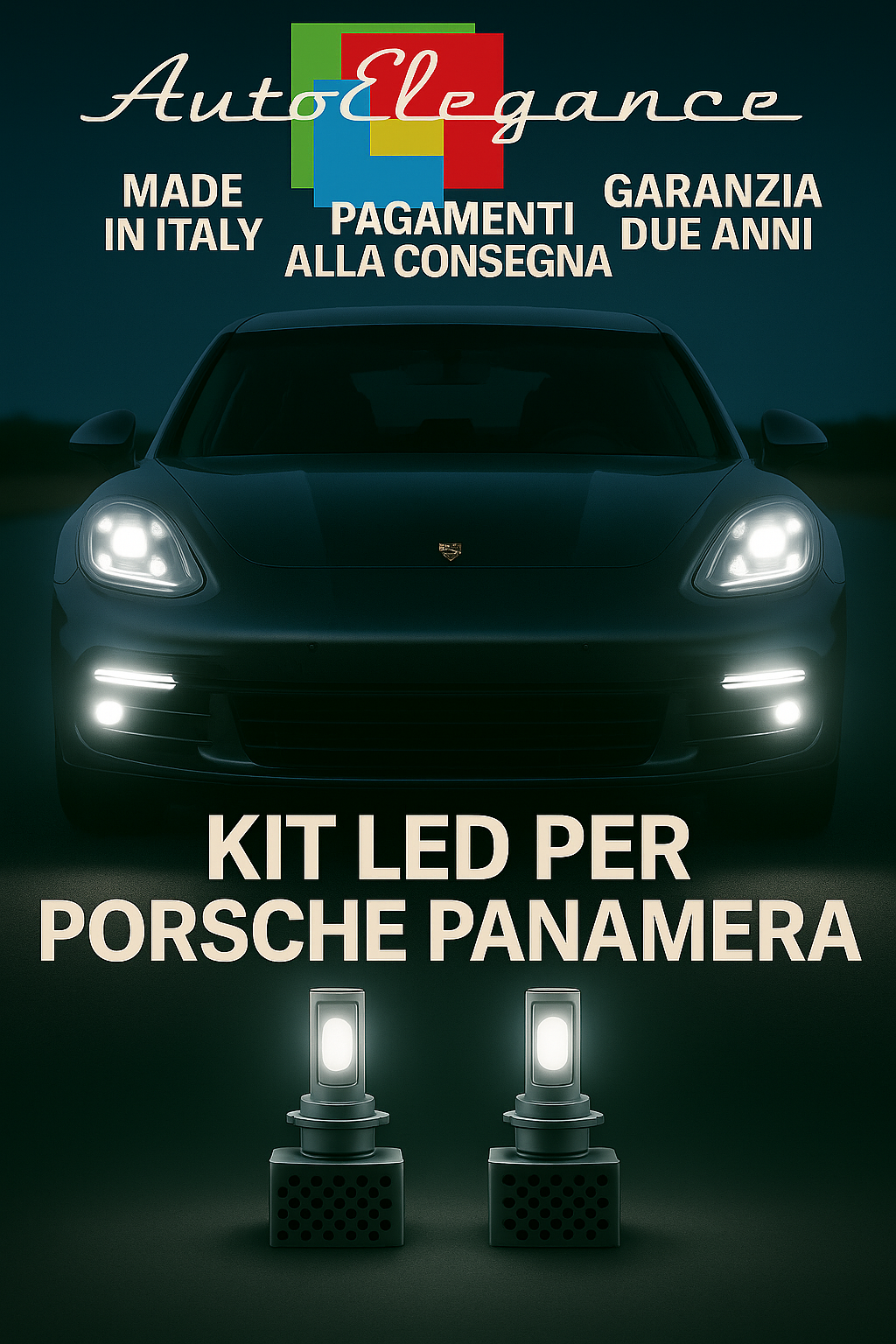 🔥KIT LED D1S 6000K Anabbaglianti + Fendinebbia per Porsche Panamera 🔥