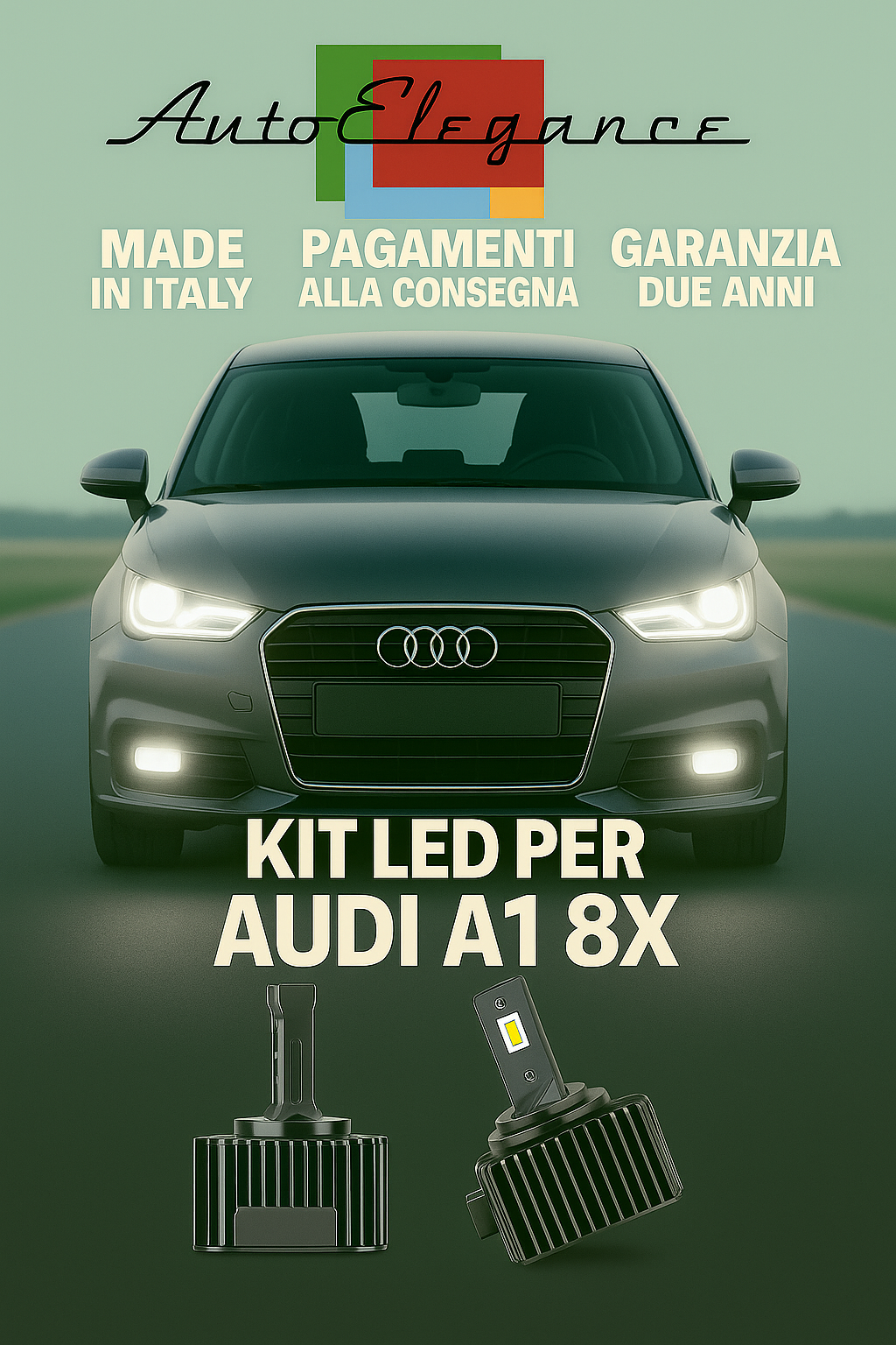 💕 KIT LED D3S 6000K Audi A1 8X Anabbaglianti + Fendinebbia | Bianco Ghiaccio 💕