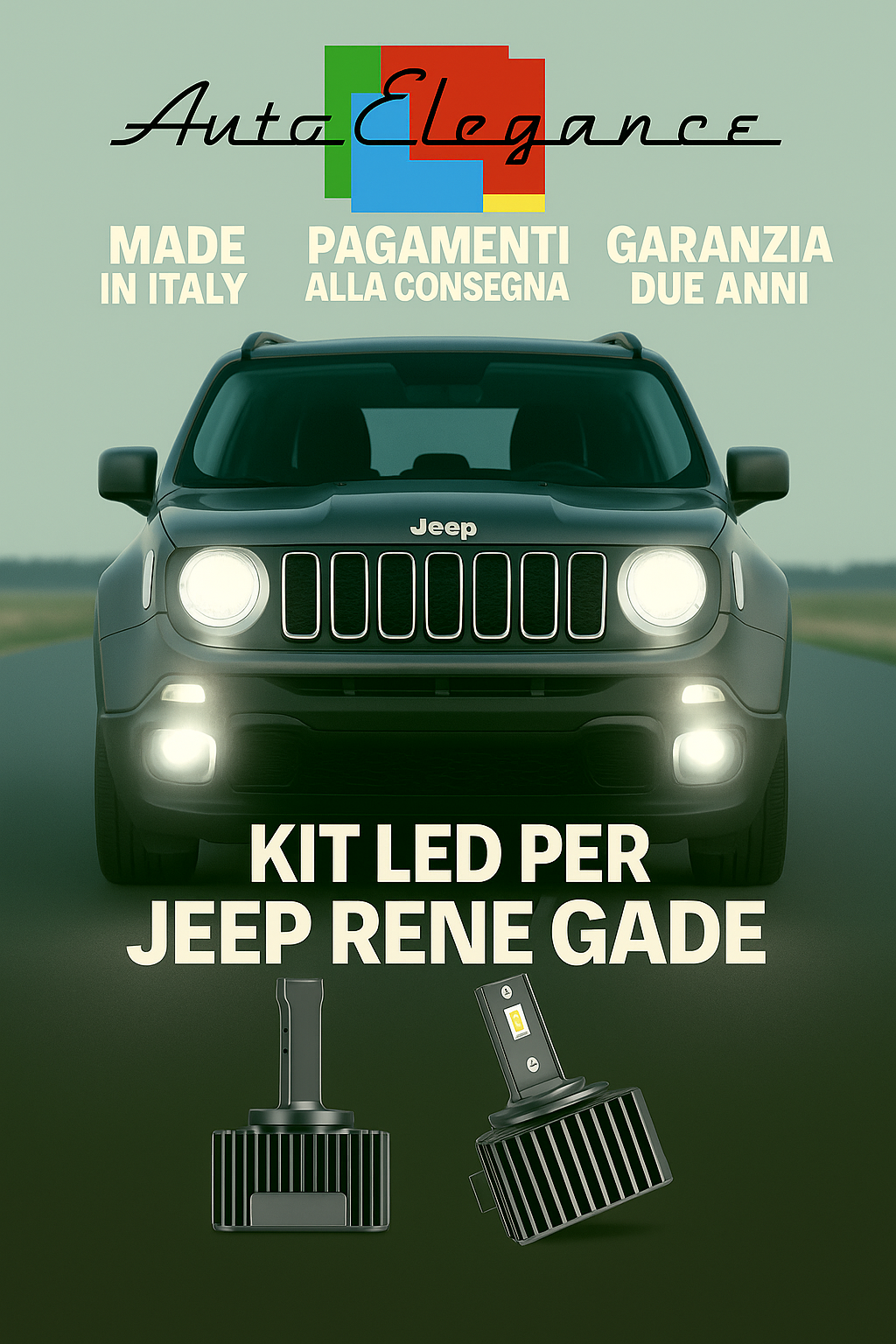 💕 KIT LED D5S 6000K Bianco Jeep Renegade Solo Fari Anabbaglianti Xenon 💕