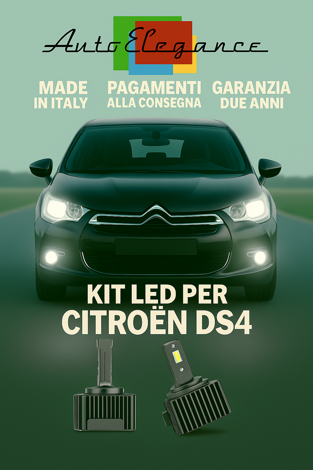 💕 KIT LED D1S 6000K Citroën DS4 Anabbaglianti + Fendinebbia | Bianco 💕