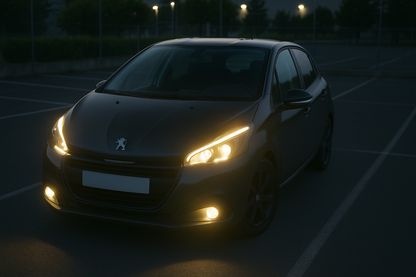 😎FARI ANTERIORI  TUBO OTTICO NERO ADATTO PER PEUGEOT 208 12-15😎
