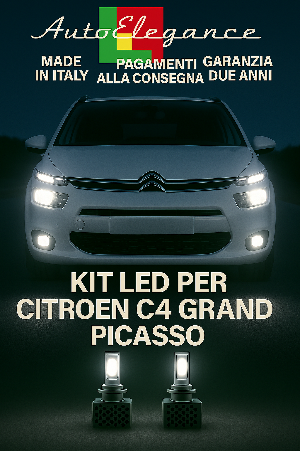 🔥KIT LED D1S 6000K Anabbaglianti + Fendinebbia per Citroën C4 Grand Picasso🔥