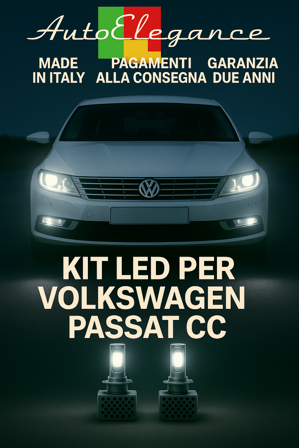 🔥KIT LED D1S 6000K Anabbaglianti + Fendinebbia per VW Passat CC 🔥