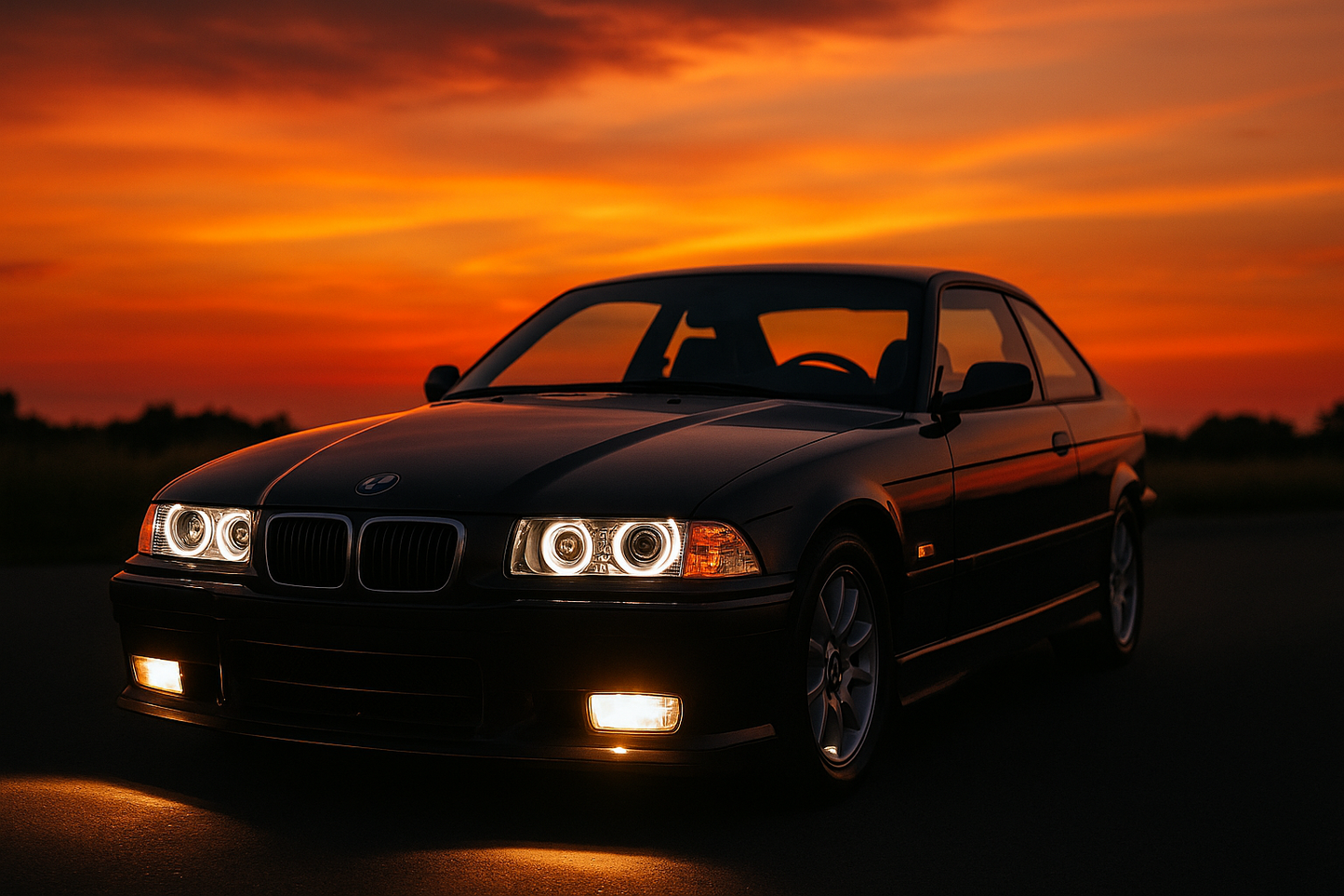 😎FARI ANTERIORI ANGEL EYES CHROME ADATTO PER BMW E36 12.90-09.99😎