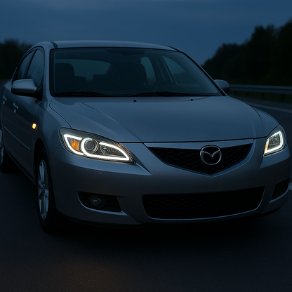 😎FARO ANTERIORE TUBO LUCE NERO ADATTO PER MAZDA 3 03-09😎
