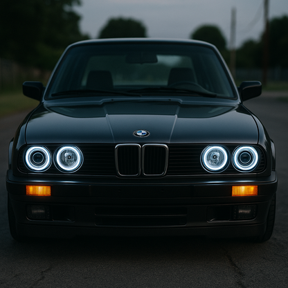 😎FARI ANTERIORI ANGEL EYES CHROMATO ADATTO PER BMW E30 11.82-06.94😎