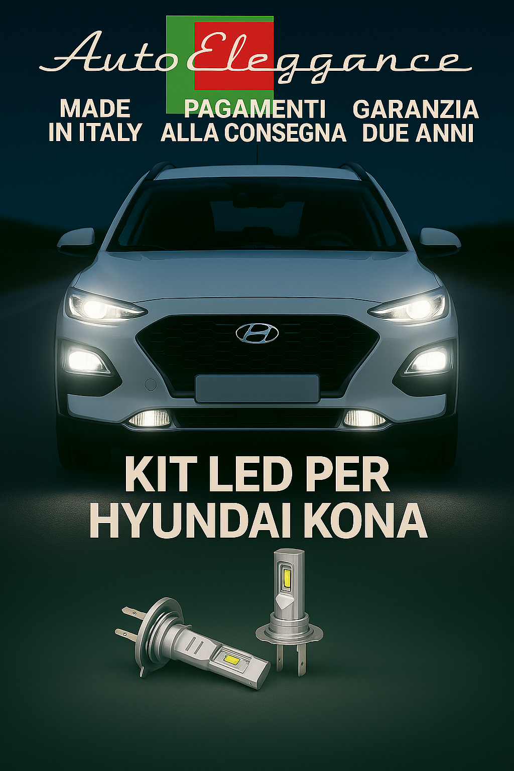 🔥  KIT LED H7 6000K Abbaglianti per HYUNDAI KONA | Bianco CANBUS🔥