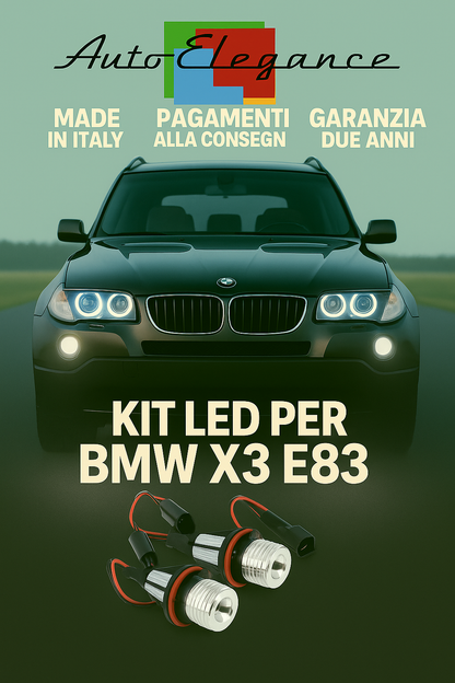 💕 LAMPADE LED Angel Eyes BMW X3 E83 Anelli Bianco 6000K CANBUS 💕