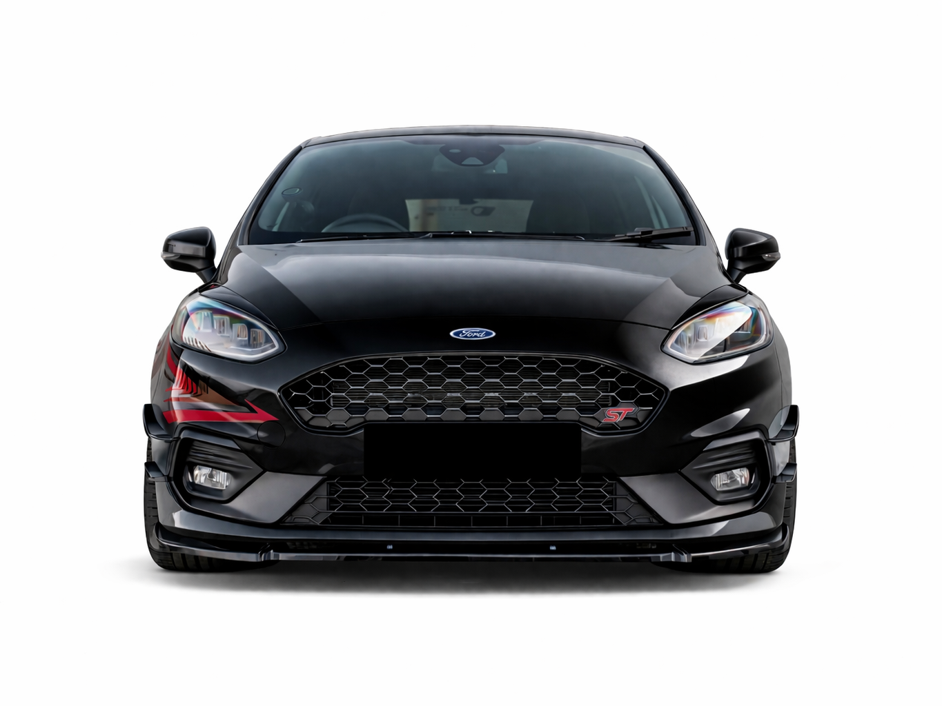 💕ART. 0206 SPLITTER FORD FIESTA MK8 VII ST 2017-2021 NERO LUCIDO  💕