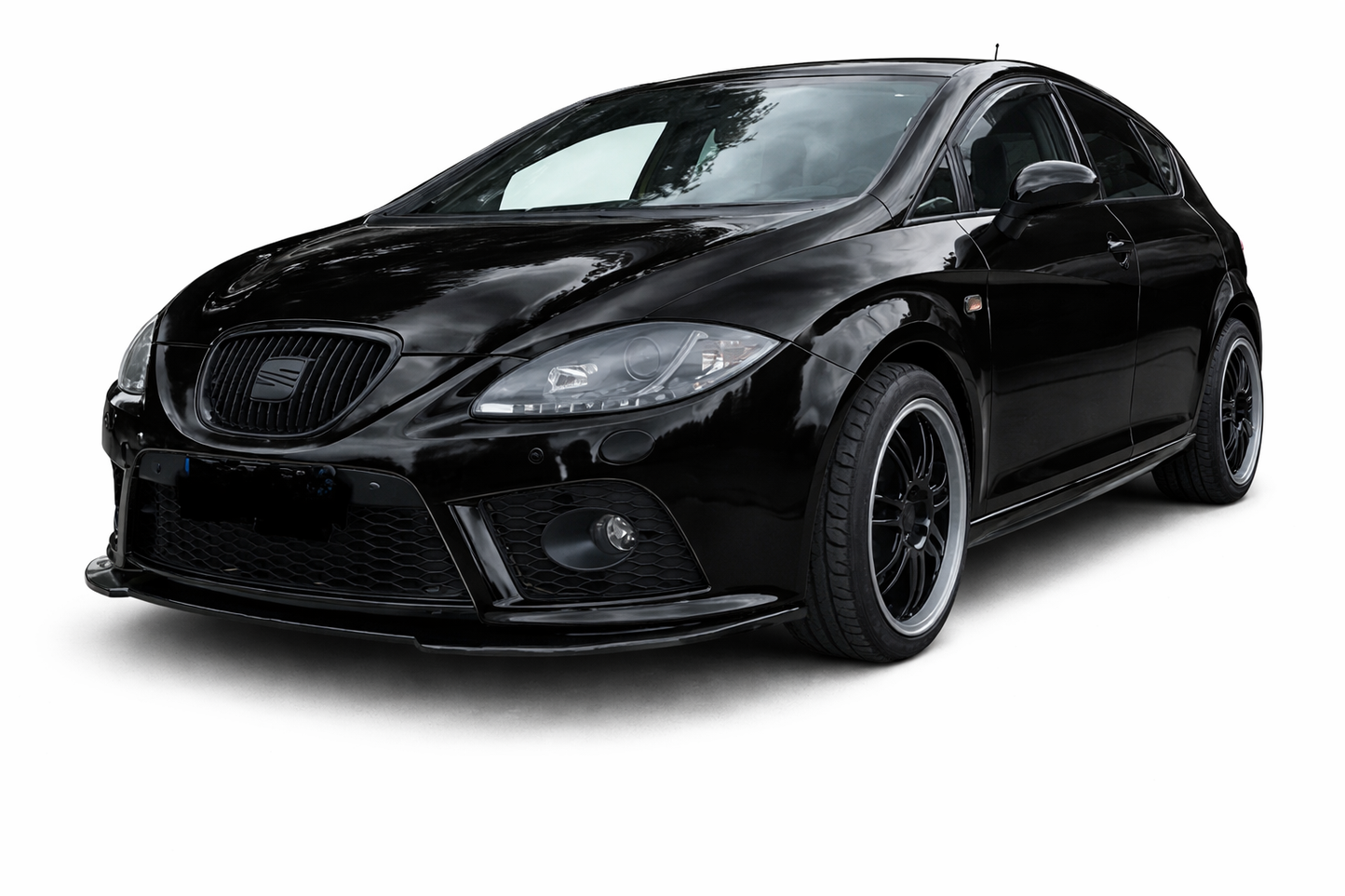 💕 ART.0658 SPLITTER SEAT LEON 1P  2005-2012  NERO  LUCIDO 💕