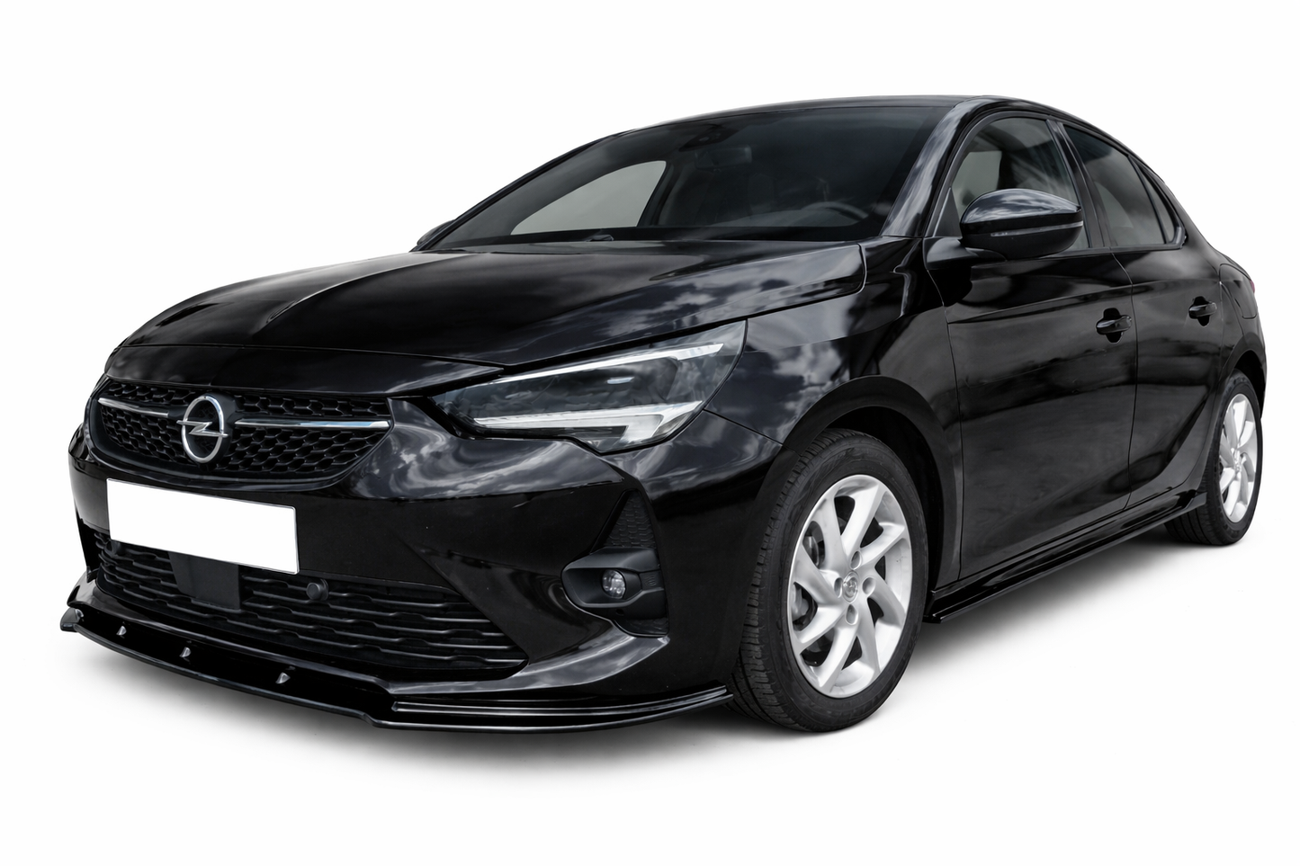 💕ART. 1428 SPLITTER OPEL CORSA F 2019+ STANDARD NERO LUCIDO 💕