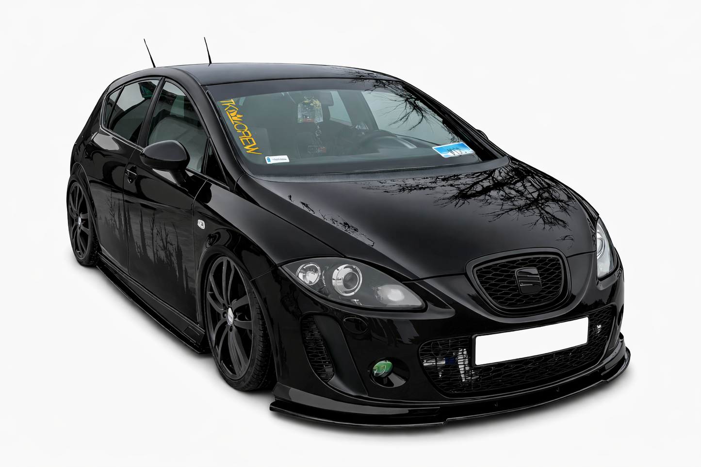 💕ART. 0476  SOTTO MINIGONNE SEAT LEON 1P NERO LUCIDO 💕