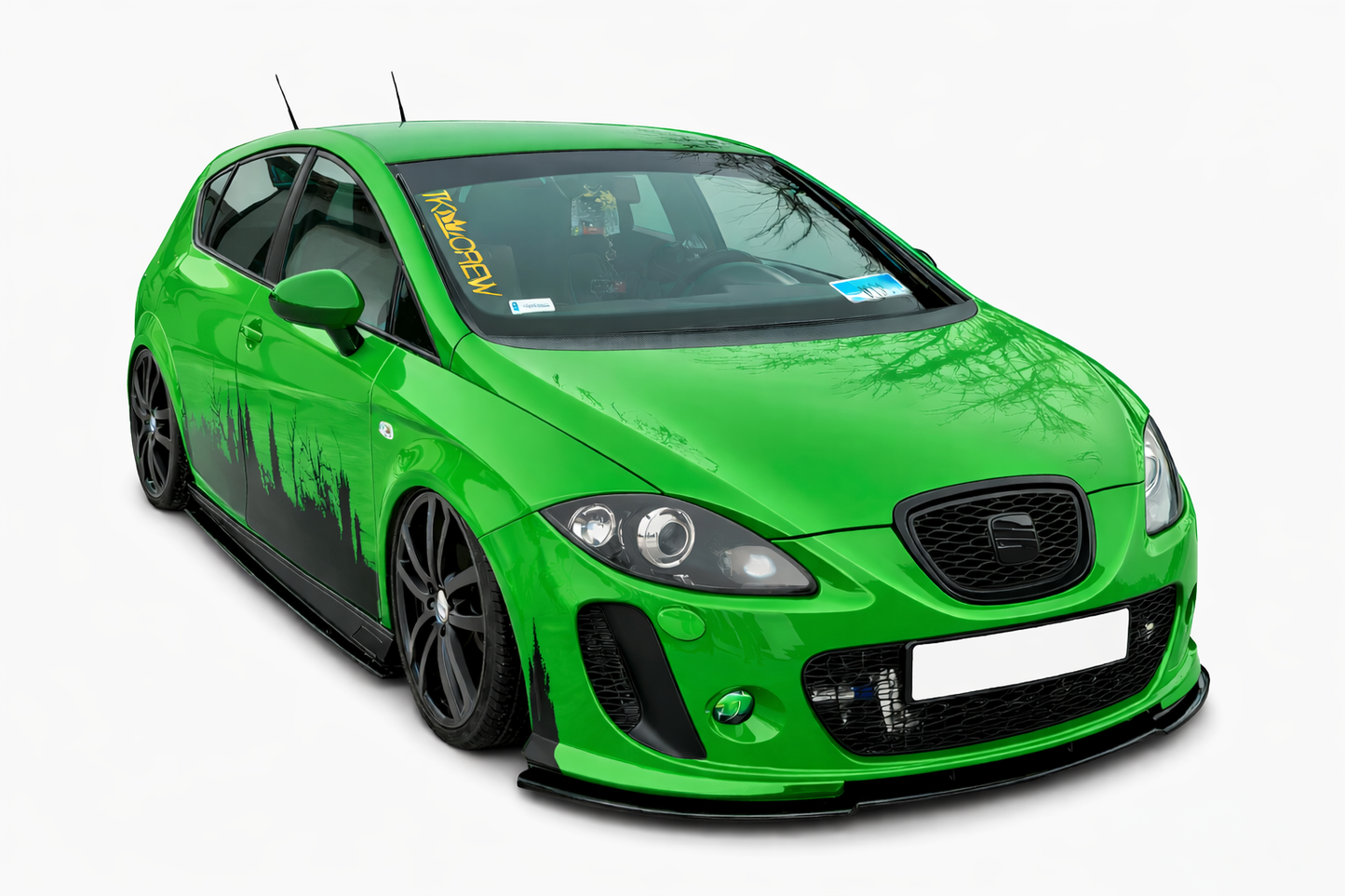💕ART. 0476  SOTTO MINIGONNE SEAT LEON 1P NERO LUCIDO 💕
