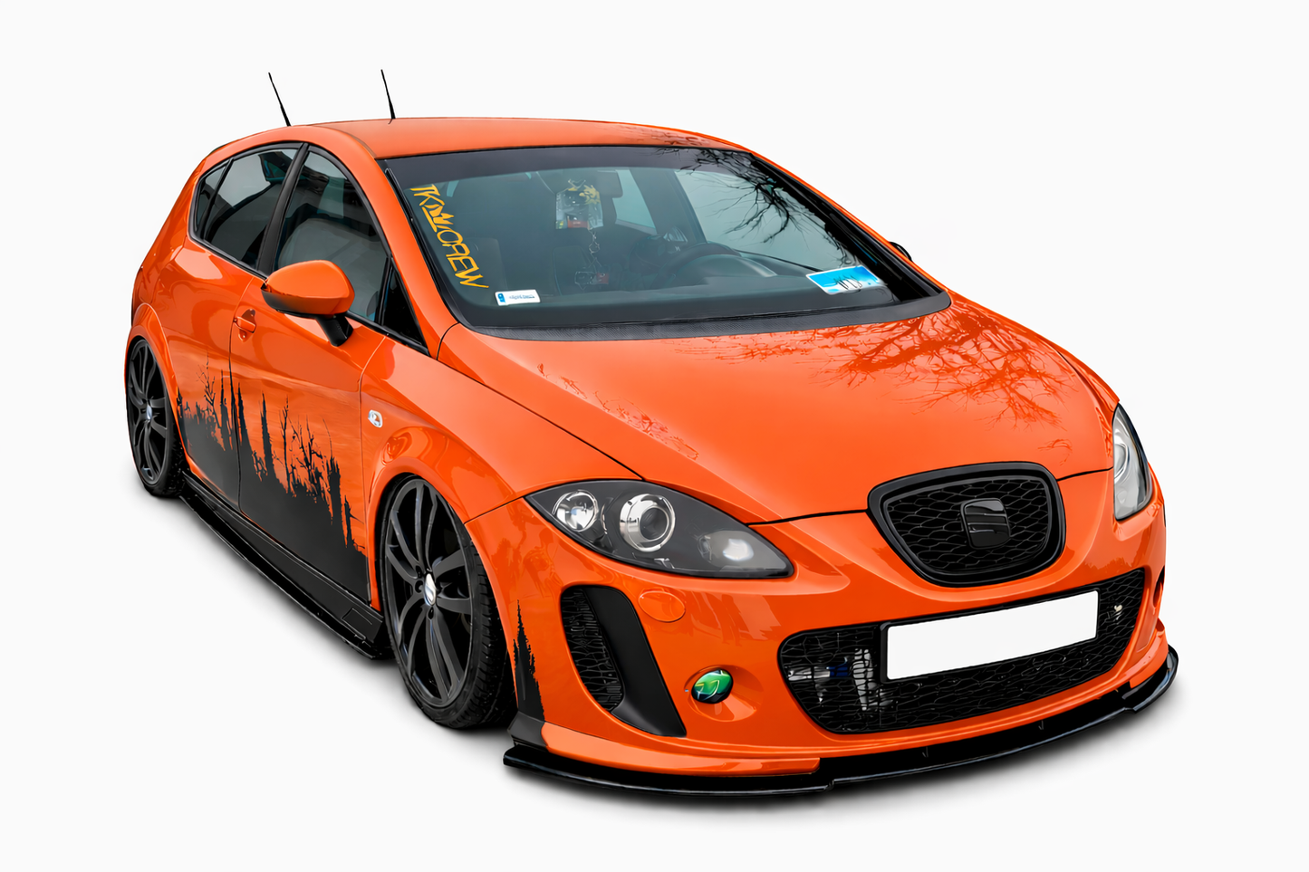 💕ART. 0476  SOTTO MINIGONNE SEAT LEON 1P NERO LUCIDO 💕