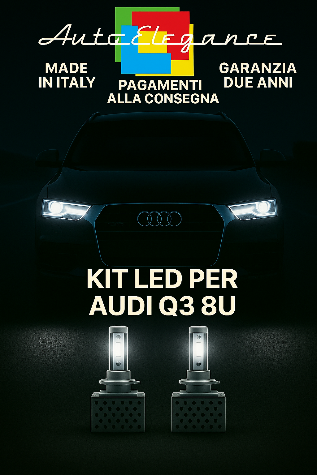 🔥KIT LED D5S 6000K BIANCO CANBUS Anabbaglianti per Audi Q3 8U 🔥