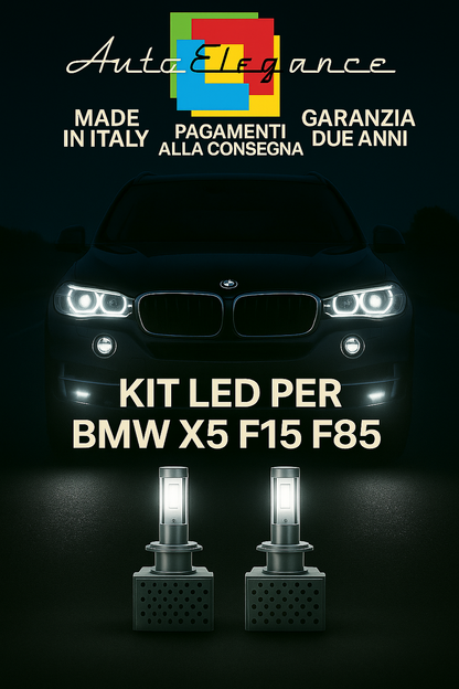 🔥KIT LED D1S 6000K BIANCO CANBUS Anabbaglianti+Fendinebbia per BMW X5 F15 F85🔥