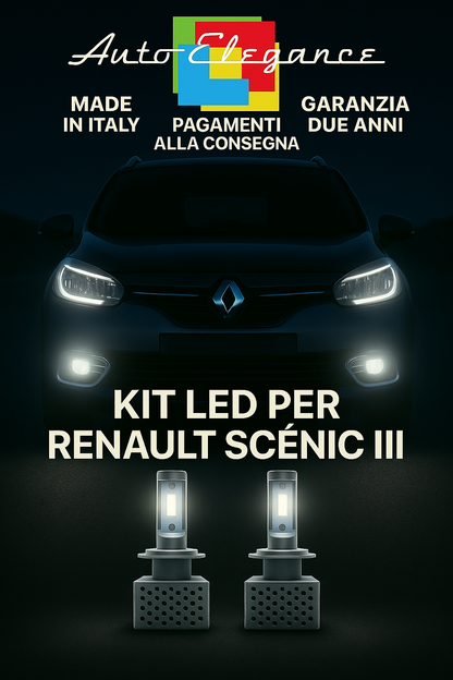 🔥KIT LED D1S 6000K BIANCO CANBUS Anabbaglianti+Fendinebbia per Renault Scénic🔥