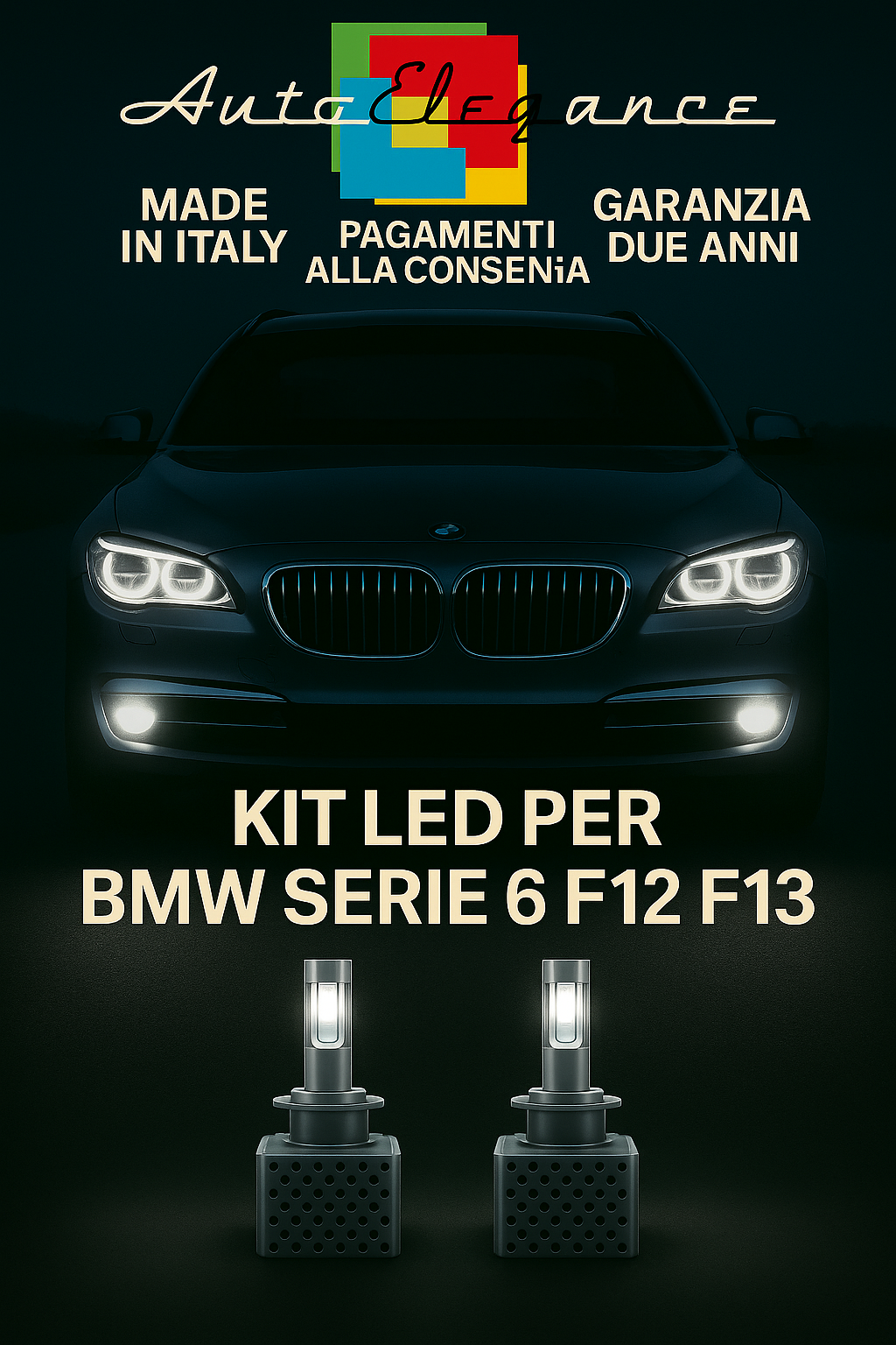 🔥 KIT LED D1S 6000K BIANCO CANBUS Anabbaglianti+ Fendinebbia per BMW Serie 6 🔥