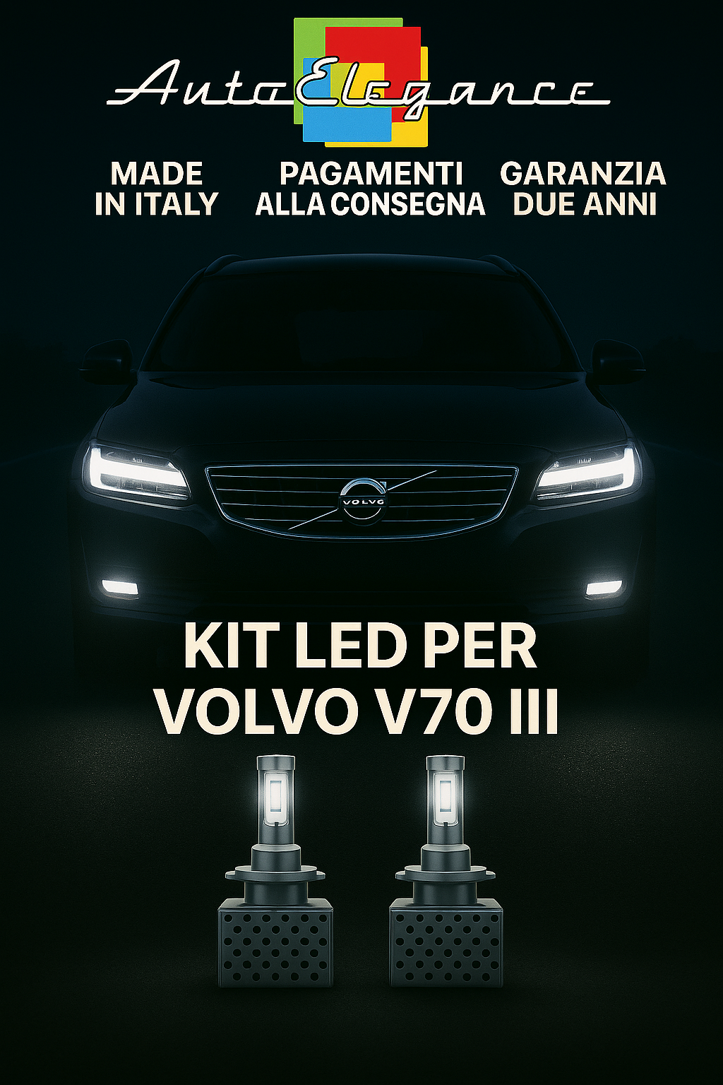 🔥KIT LED D1S 6000K BIANCO CANBUS Anabbaglianti+Fendinebbia per VOLVO V70 III🔥