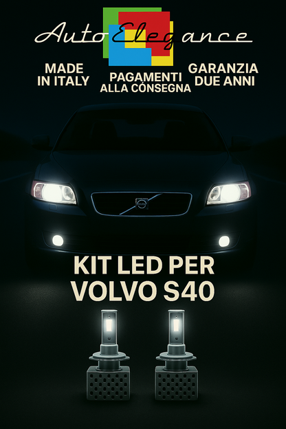 🔥 KIT LED D1S 6000K BIANCO CANBUS Anabbaglianti + Fendinebbia per VOLVO S40 🔥
