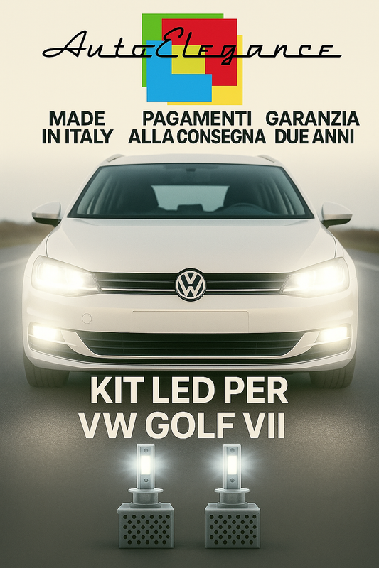 🔥 KIT LED D3S 6000K BIANCO CANBUS Anabbaglianti + Fendinebbia per VW Golf VII🔥