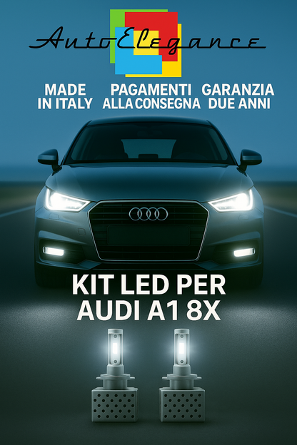 🔥 KIT LED D3S 6000K BIANCO Anabbaglianti + Fendinebbia per Audi A1 8X 🔥