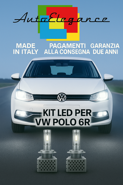 🔥KIT LED D3S 6000K BIANCO CANBUS Anabbaglianti + Fendinebbia per VW Polo 6R 🔥