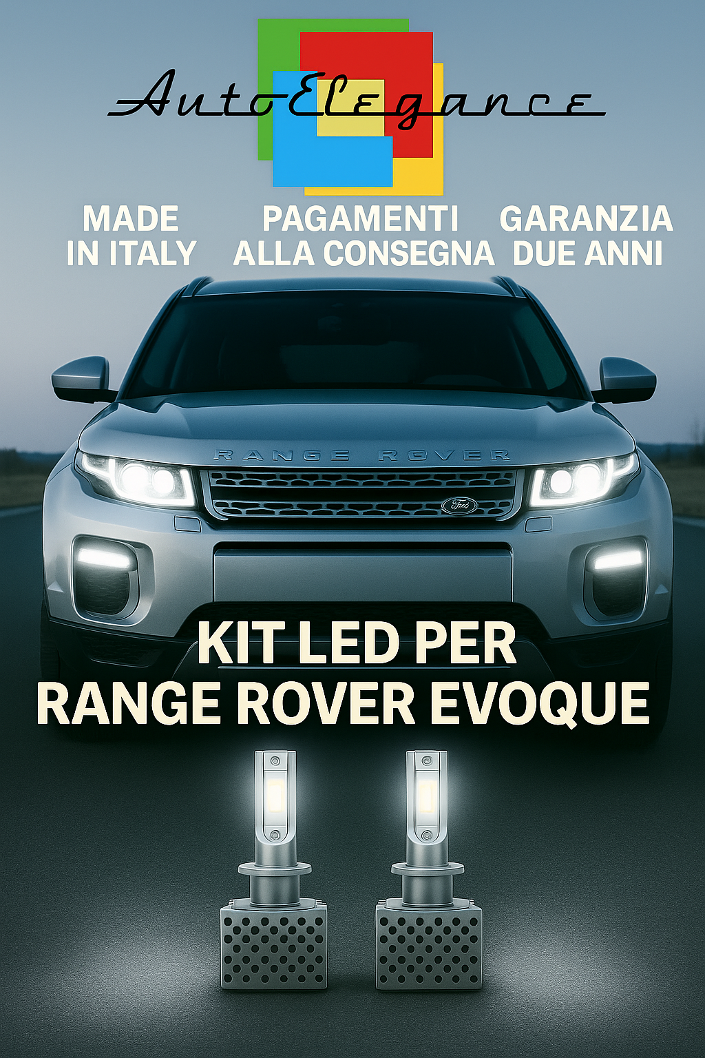 🔥KIT LED D3S 6000K BIANCO Range Rover Evoque Fari Anabbaglianti+ Fendinebbia 🔥