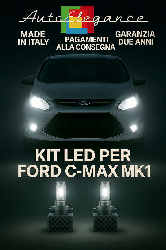 🔥KIT LED D1S 6000K Anabbaglianti + Fendinebbia per Ford C-Max MK1 🔥
