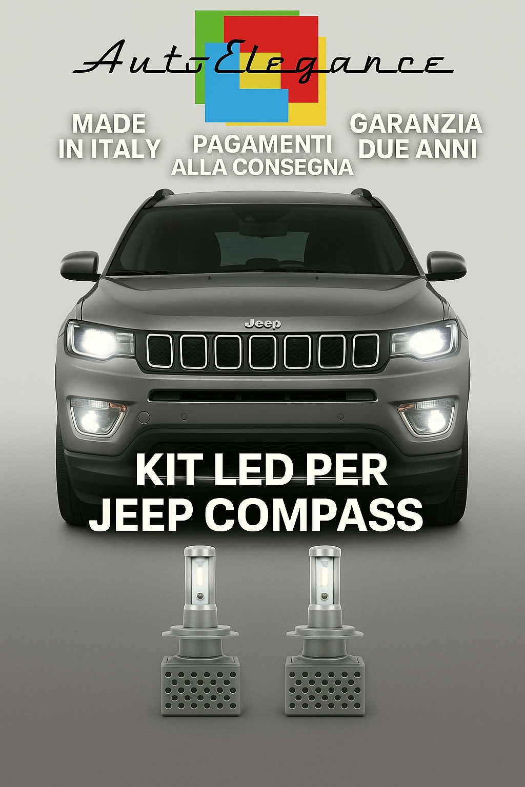 🔥KIT LED D3S 6000K BIANCO CANBUS Anabbaglianti + Fendinebbia per Jeep Compass🔥