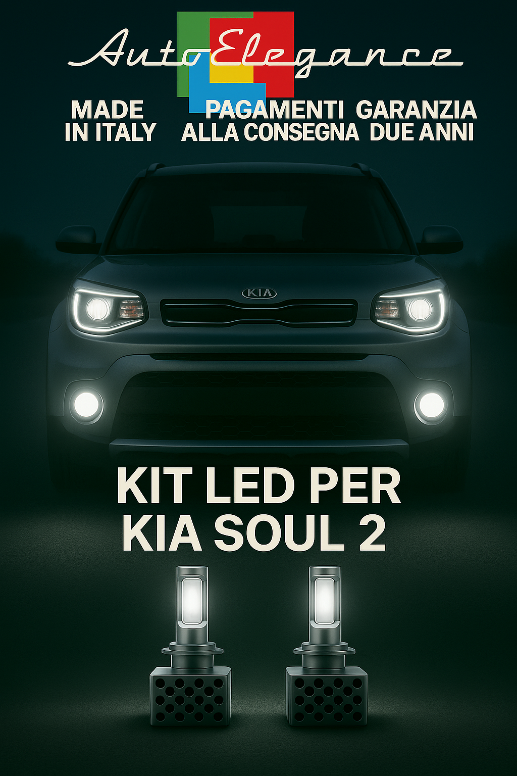 🔥KIT LED D3S 6000K Anabbaglianti + Fendinebbia per Kia Soul 2 | Bianco CANBUS🔥