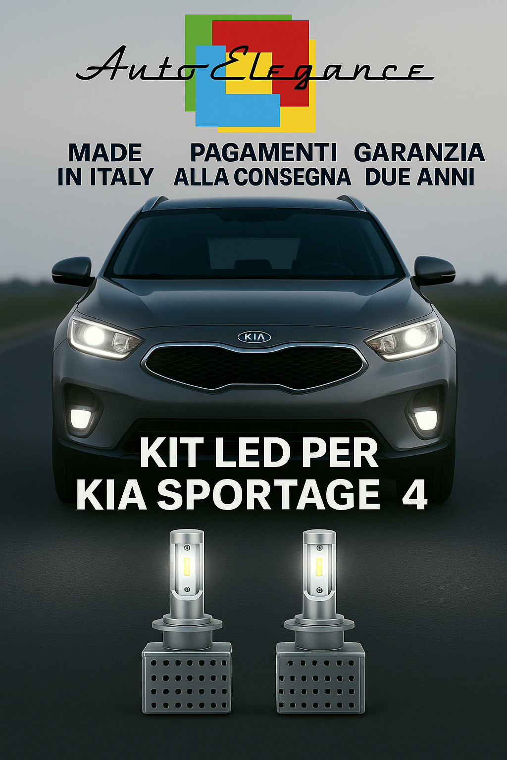 🔥 KIT LED D3S 6000K BIANCO Anabbaglianti + Fendinebbia per Kia Sportage 4 🔥