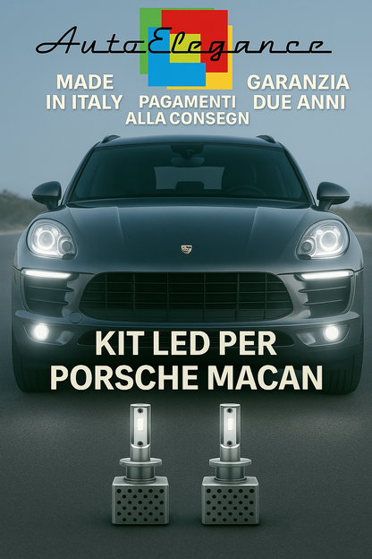 🔥 KIT LED D3S 6000K BIANCO Anabbaglianti + Fendinebbia per Porsche Macan 🔥